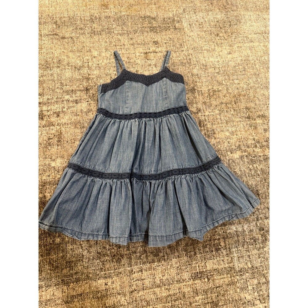 Old Navy girls' sleeveless blue denim summer cotton dress, 2T